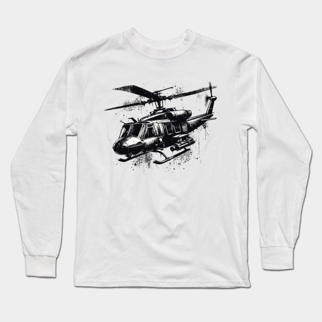 Helicopter Long Sleeve T-Shirt by Vehicles-Art